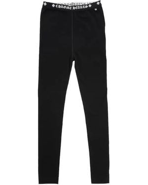 Chrome Hearts Logo-Waistband Leggings - Black