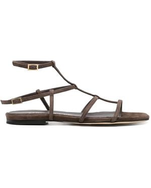The Seller T-Bar Suede Sandals - White