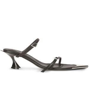Mugler Fang Leather Sandals - White