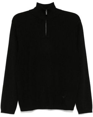 Emporio Armani Pullover Mit Reißverschluss - Schwarz