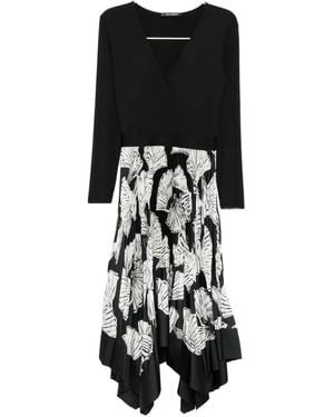 Karl Lagerfeld Floral Pleated Dress - Black