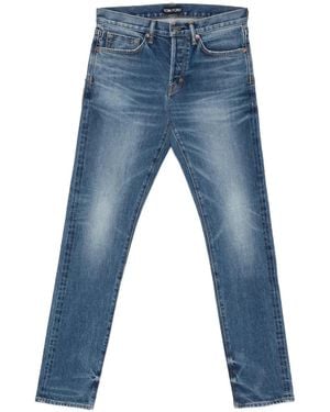 Tom Ford Jeans Met Riemlussen En Zak - Blauw