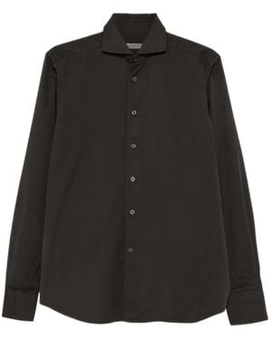 Corneliani Spread-Collar Button-Down Shirt - Black