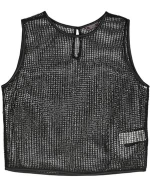 Peserico Sequinned Open-Knit Top - Black