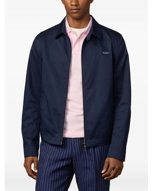 Hackett Logo-Patch Bomber Jacket - Blue