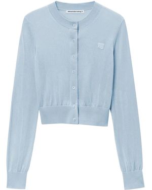 Alexander Wang Cardigan Crop Girocollo - Blu