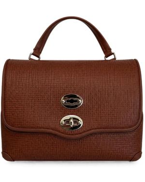 Zanellato Small Postina Textured-Leather Tote Bag - Brown