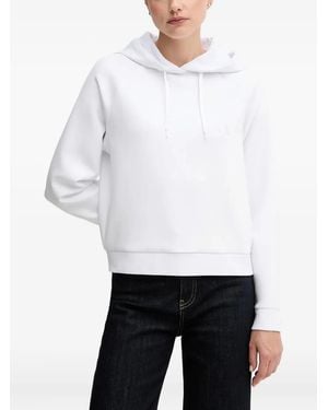 ARMANI EXCHANGE Crystal-Embellished Logo Hoodie - White