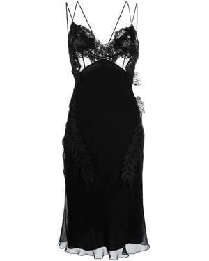 Alberta Ferretti Sleeveless Silk Midi Dress - Black