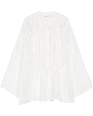 P.A.R.O.S.H. Beaded Pleated Blouse - White