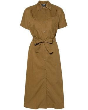 A.P.C. Shirt Midi Dress - Green