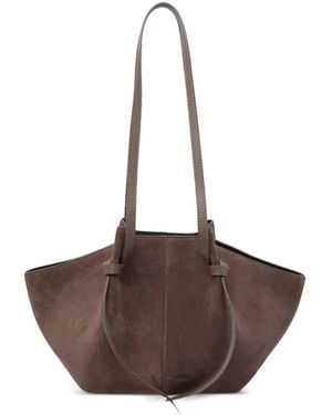 Yuzefi Large Mochi suede shoulder bag - Marrón