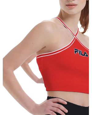 Fila Débardeur En Coton À Logo Brodé - Red