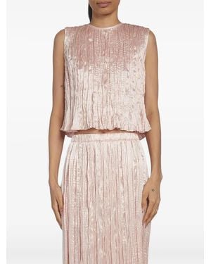 Adam Lippes Anouk Plissé-Effect Top - Natural