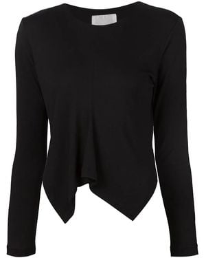 Noir Kei Ninomiya Langarmshirt Mit Asymmetrischem Saum - Schwarz