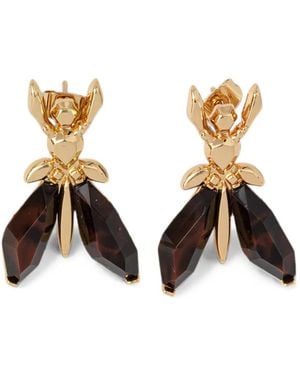 Patrizia Pepe Fly-Motif Drop Earrings - Metallic