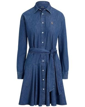 Polo Ralph Lauren Belted Denim Shirt Dress - Blue