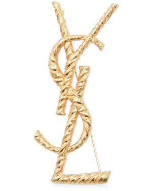 Saint Laurent Cassandre Brooch - Metallic