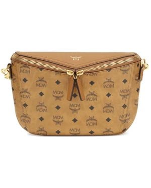 MCM Small Diamant 3D Logo-Patterned Messenger Bag - Brown