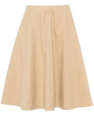KHAITE Renta Twill Midi Skirt - Natural