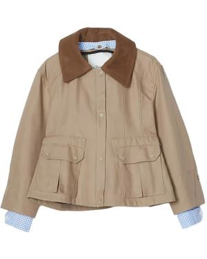 3.1 Phillip Lim Spread-Collar Front-Pocket Jacket - Natural