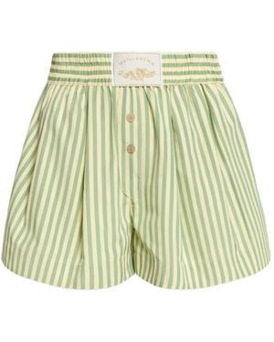 WEILI ZHENG Striped-Pattern Shorts - Green