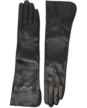 By Malene Birger Gemi Leather Logo Gloves - Black