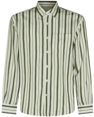 NN07 Deon Vertical-Stripe Shirt - Green