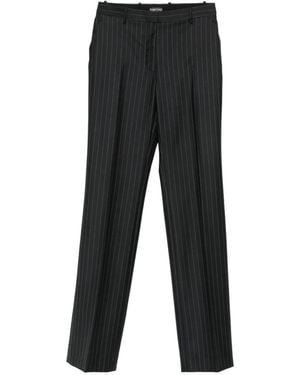 Tom Ford Pinstripe-Pattern Tailored Pants - Black