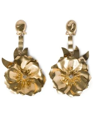 Miu Miu Ohrclips Mit Kristallen - Mettallic