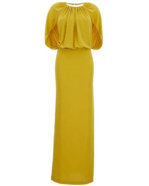 Des Phemmes Draped Maxi Dress - Yellow