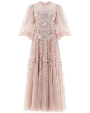 Needle & Thread スカラップ スパンコール ドレス - ピンク