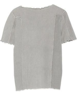 Baserange Ribbed-Knit Boat-Neck T-Shirt - Grey