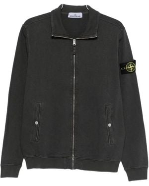 Stone Island Zip Fastening Jumper - Black