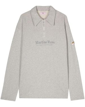 Martine Rose Poloshirt Mit Logo-Stickerei - Grau
