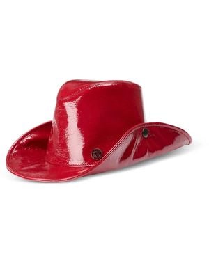 Maison Michel Chapeau Enrico À Fini Verni - Rouge