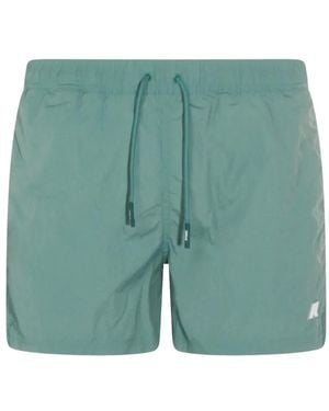 K-Way Logo Swim Shorts - Green