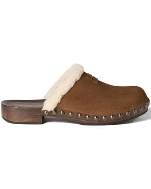 Miu Miu Mules En Daim - Marron