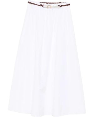 Miu Miu Falda midi con cintura elástica - Blanco