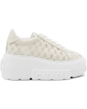 Casadei Woven Platform Sneakers - White