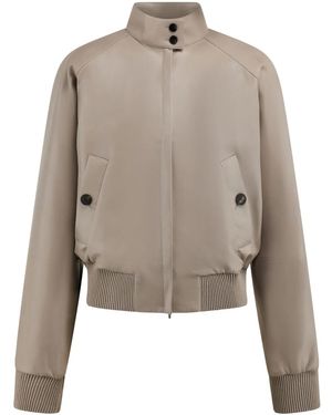 Ferragamo Cropped-Bomberjacke Aus Nappa - Grau