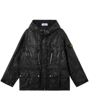 Stone Island Hooded Zip-Up Jacket - Blue