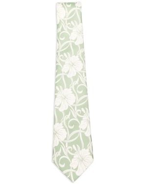 Drole de Monsieur Floral-Print Tie - White
