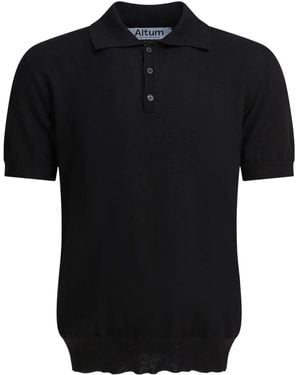 Altum Gestricktes Poloshirt - Schwarz