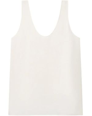 Another Tomorrow Silk Tank Top - White