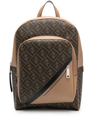 Fendi Monogram-Pattern Backpack - Black