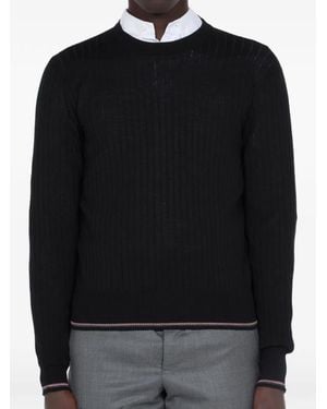 Thom Browne Ribbed Crew-Neck Sweater - Black