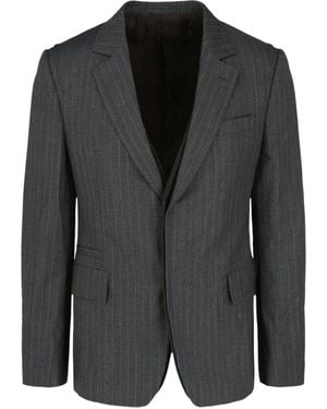 Ferragamo Pinstripe Buttoned Jacket - Black
