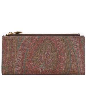 Etro Paisley-Print Bifold Wallet - Brown