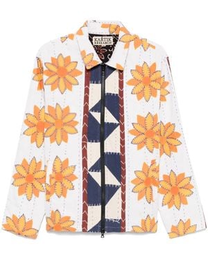 Kartik Research Rangoli-Embroidered Jacket - Orange